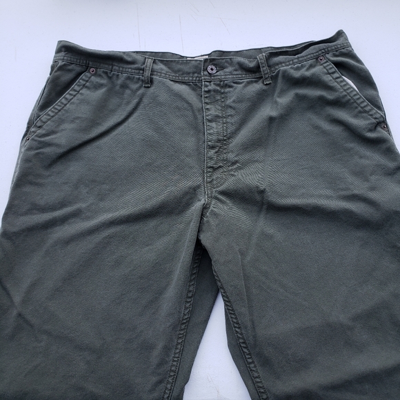 Vintage LL Bean Flannel Lined Jeans Olive Green 44x30 - Picture 3 of 9